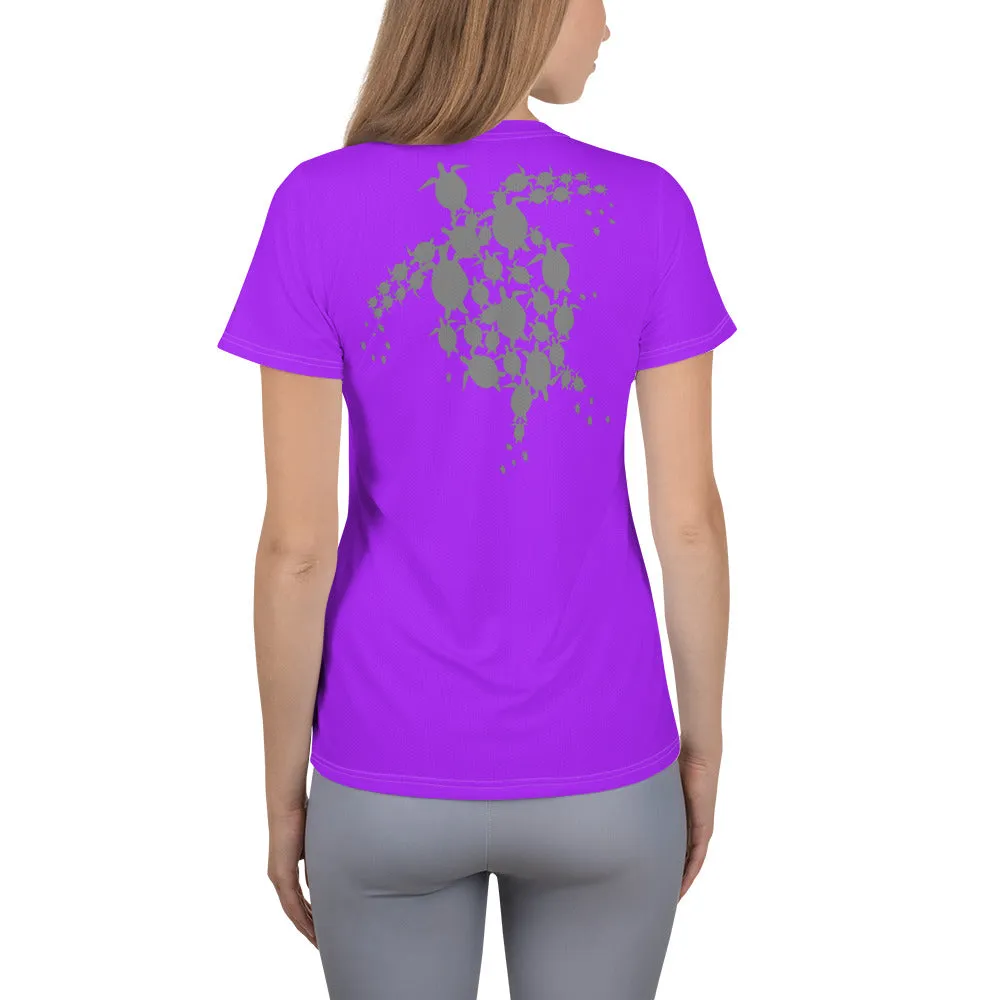 Turtle Town Design MaxDri All-Over Print Women's Athletic T-shirt