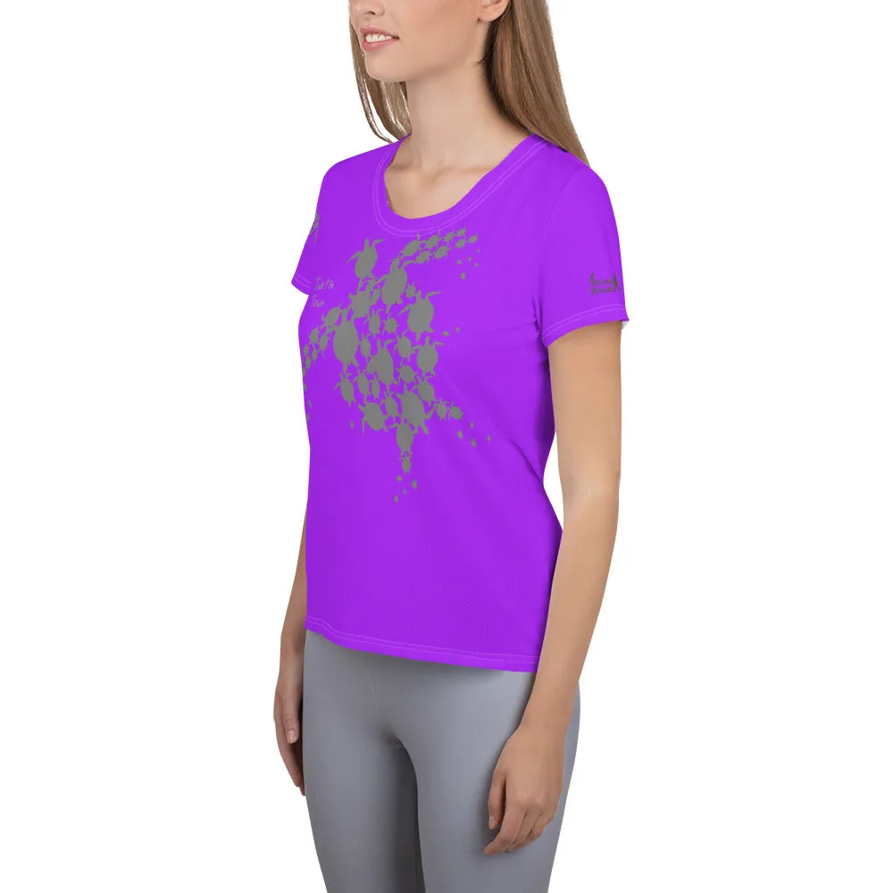 Turtle Town Design MaxDri All-Over Print Women's Athletic T-shirt