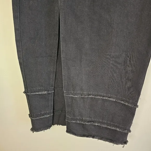 Twelve by onTwelfth Black Button-Front Maxi Denim Long Skirt Size Medium