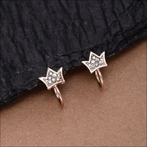 Twinkling Rose Gold Crown Ear Cuffs