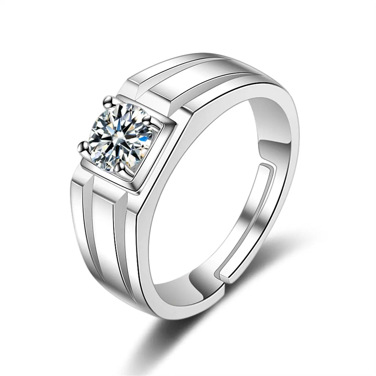Two-Piece Crystal Textured Cocktail Ring Set