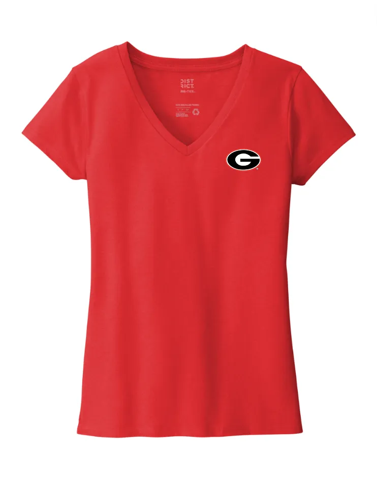 UGA Women's Classic V Neck Super G Tees