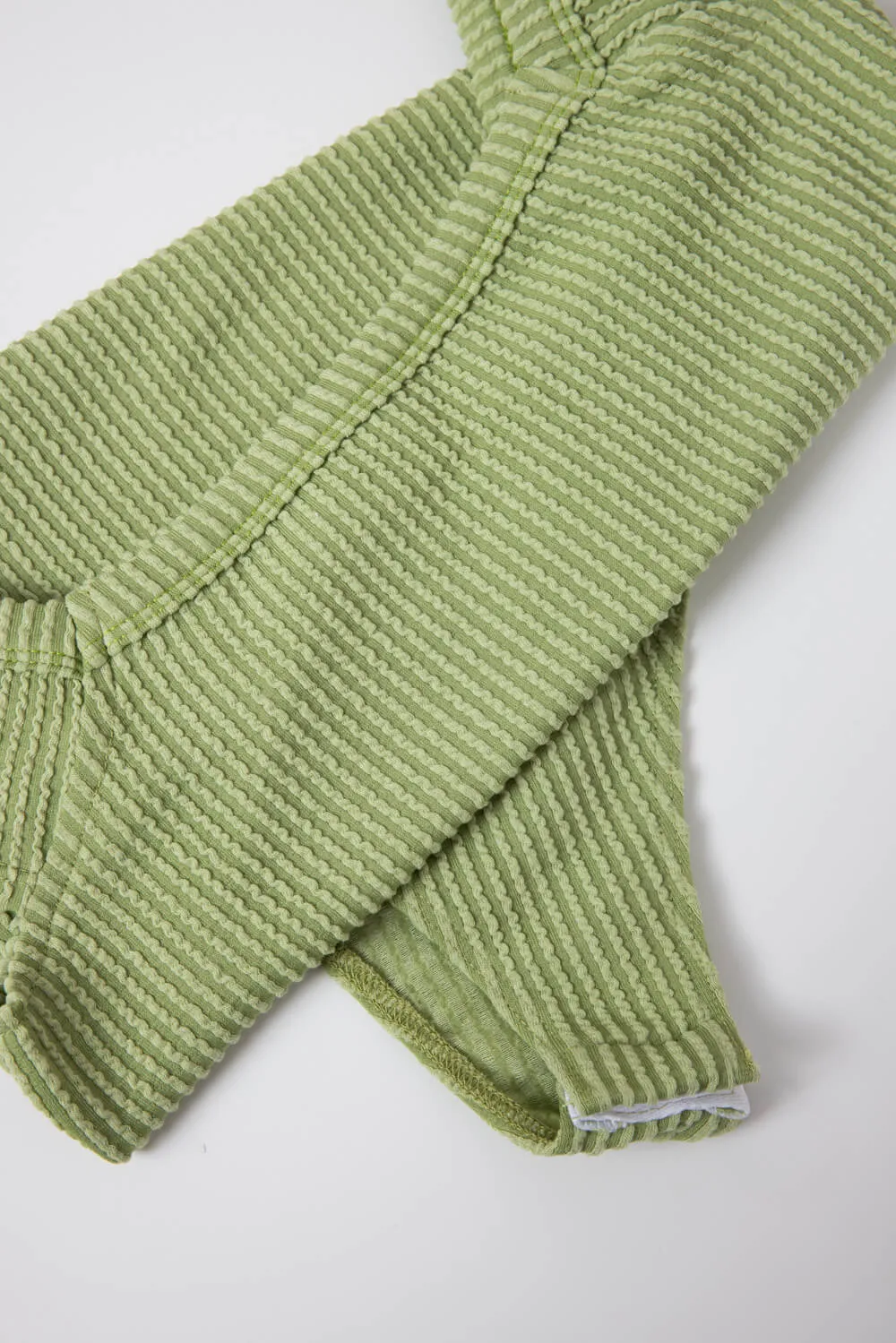 Urban Ribbed Knit Bodysuit for Women in Sage | 13251-SAG