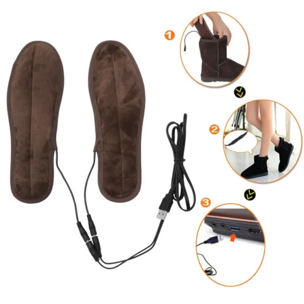USB Electric Powered Fur Heated Insoles