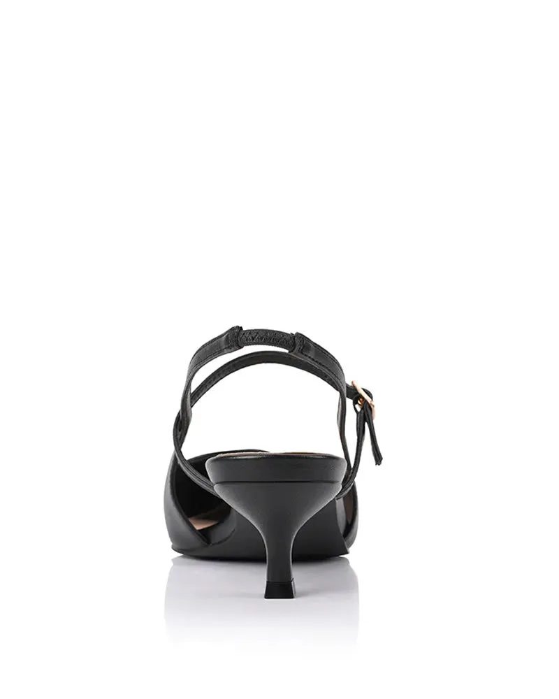 Verali Luce Black Slingback Heels