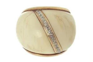 Vintage 1960s Ivory & Diamond Ring