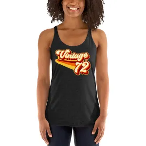 Vintage 1972 Warm Retro Lines Women's Racerback Tank
