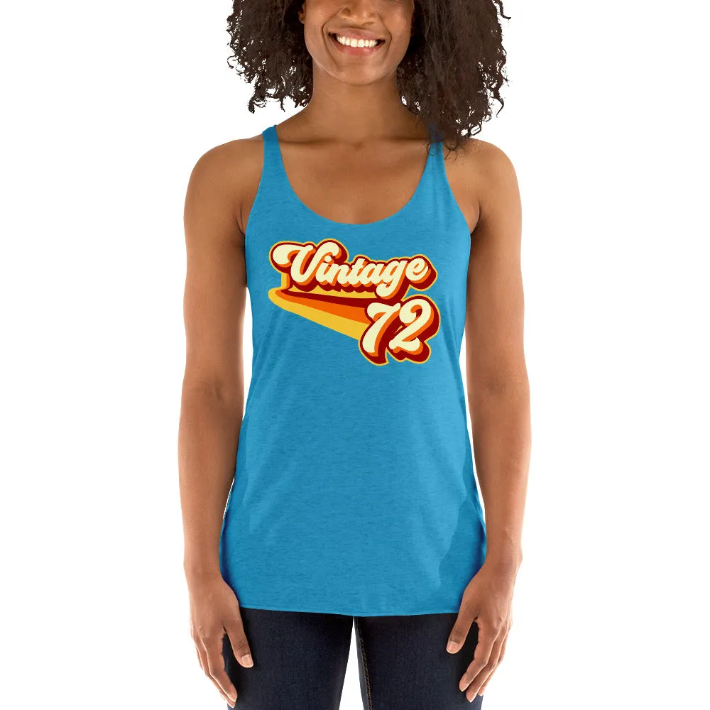 Vintage 1972 Warm Retro Lines Women's Racerback Tank