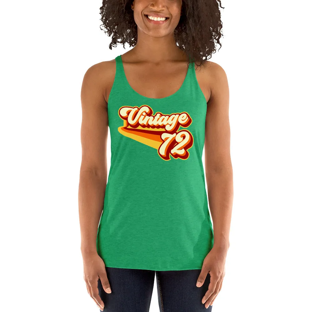 Vintage 1972 Warm Retro Lines Women's Racerback Tank