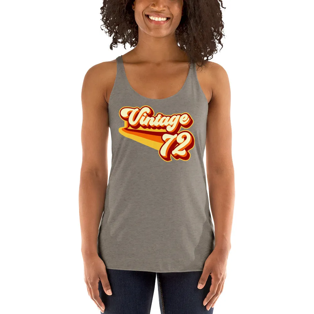 Vintage 1972 Warm Retro Lines Women's Racerback Tank