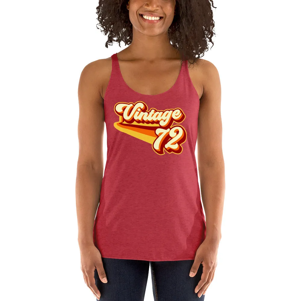 Vintage 1972 Warm Retro Lines Women's Racerback Tank