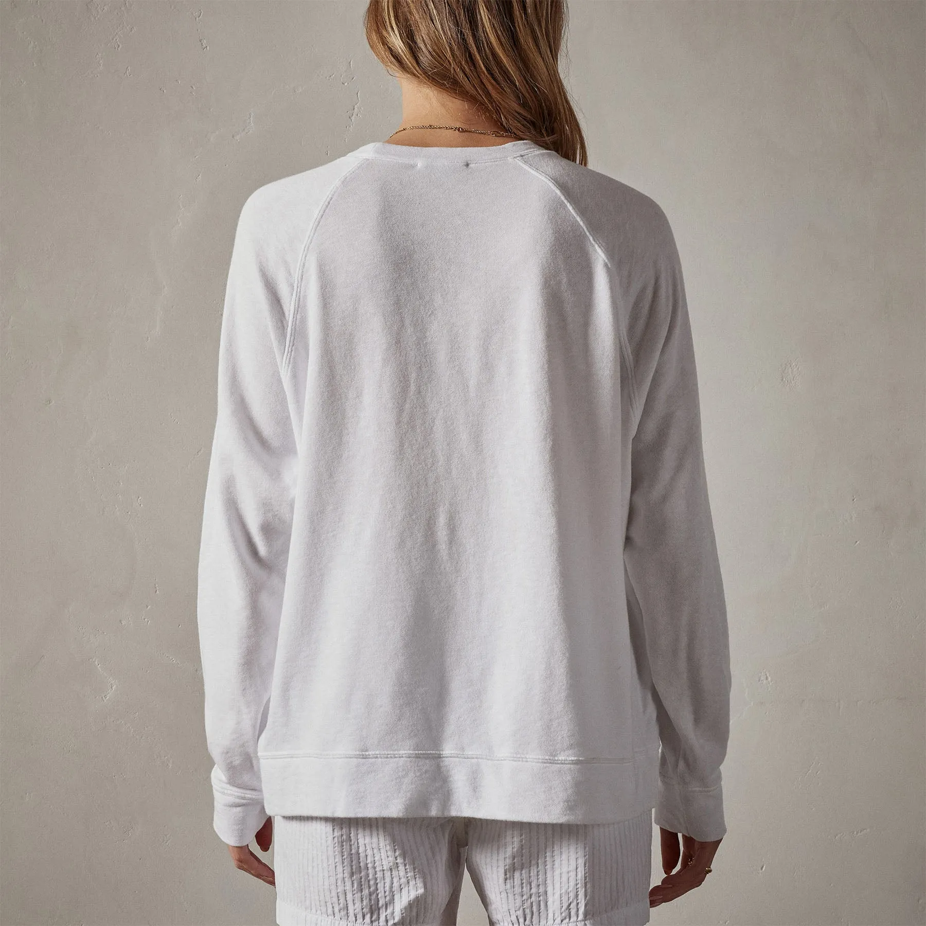 Vintage French Terry Relaxed Sweatshirt - White