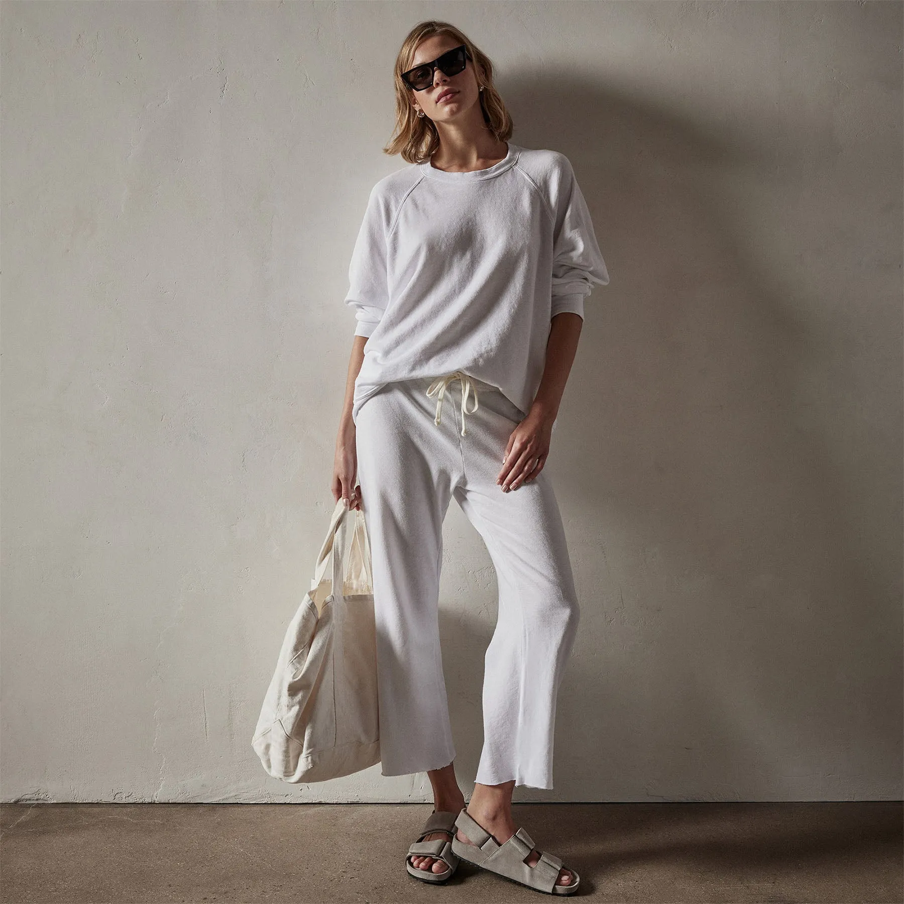 Vintage French Terry Relaxed Sweatshirt - White