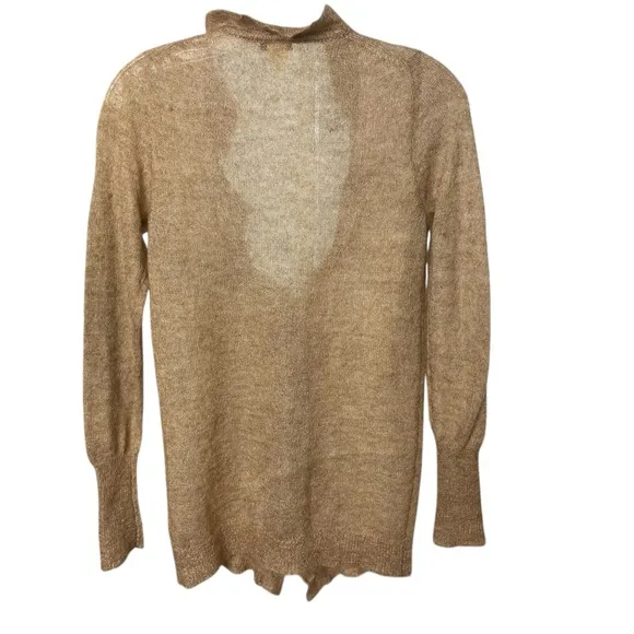 Vintage J. Crew Mohair Blend Ruffle Cardigan Sweater, Cinnamon, Career, Casual S