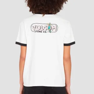 Volcom Truly Ringer T-Shirt Star White - Womens