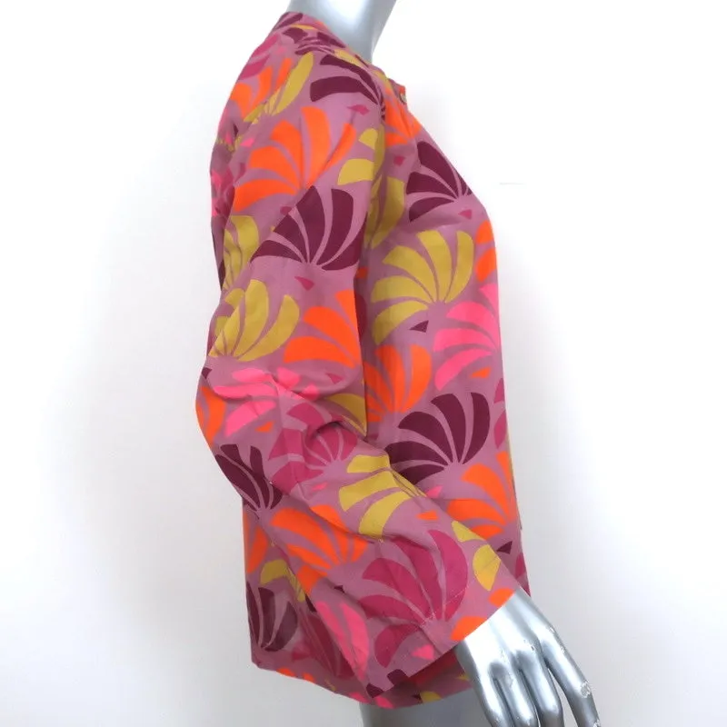 Warm Button Down Shirt Multicolor Printed Cotton Size 3 Long Sleeve Top NEW