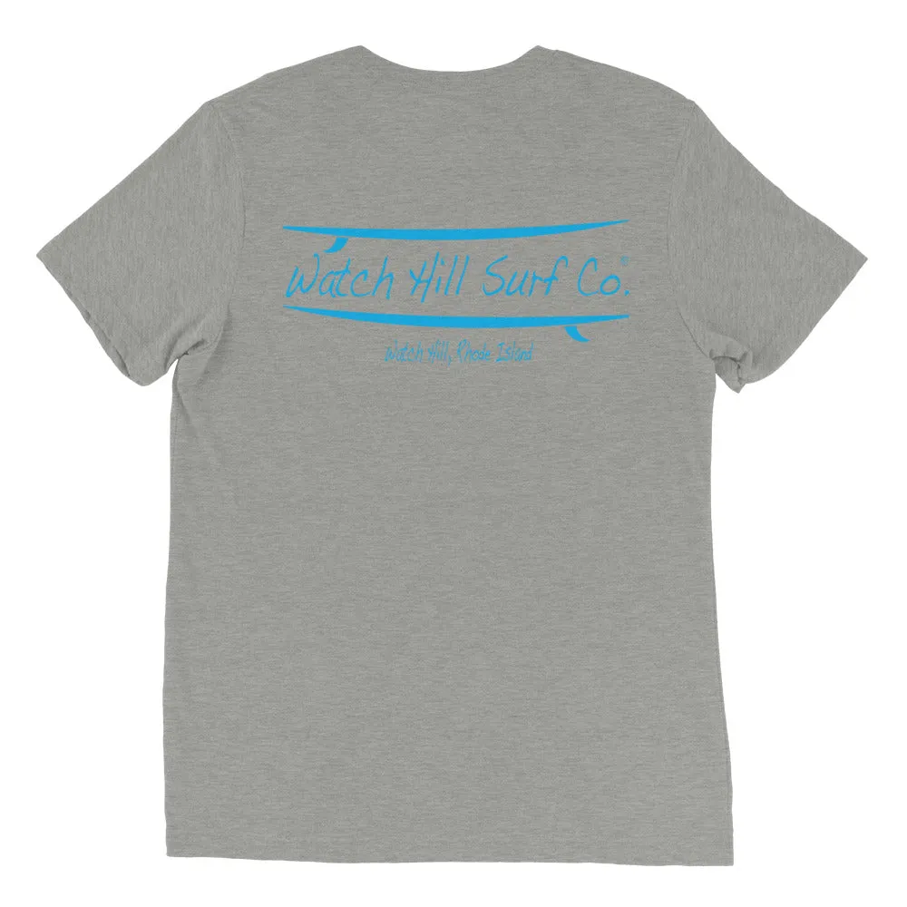 Watch Hill Surf Co. 'Parallel Boards' Unisex Short sleeve t-shirt (Cyan)