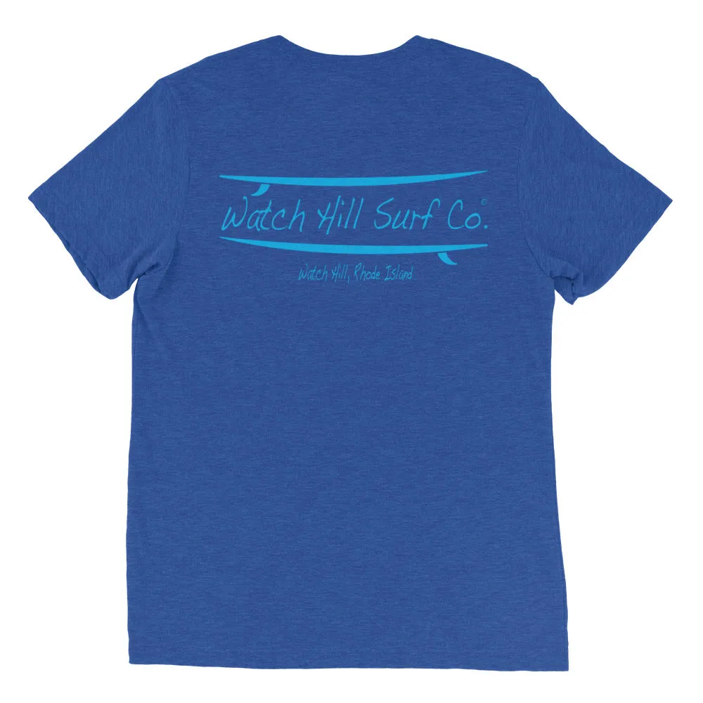 Watch Hill Surf Co. 'Parallel Boards' Unisex Short sleeve t-shirt (Cyan)