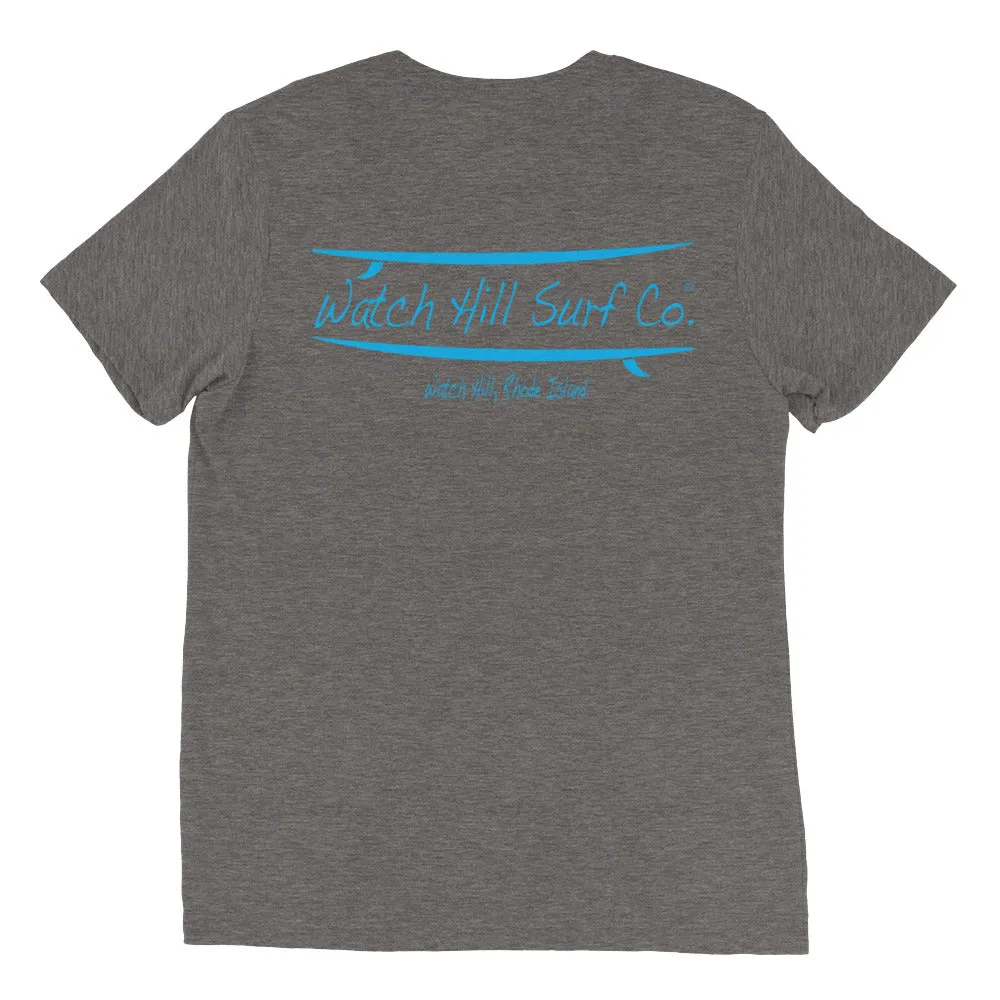 Watch Hill Surf Co. 'Parallel Boards' Unisex Short sleeve t-shirt (Cyan)