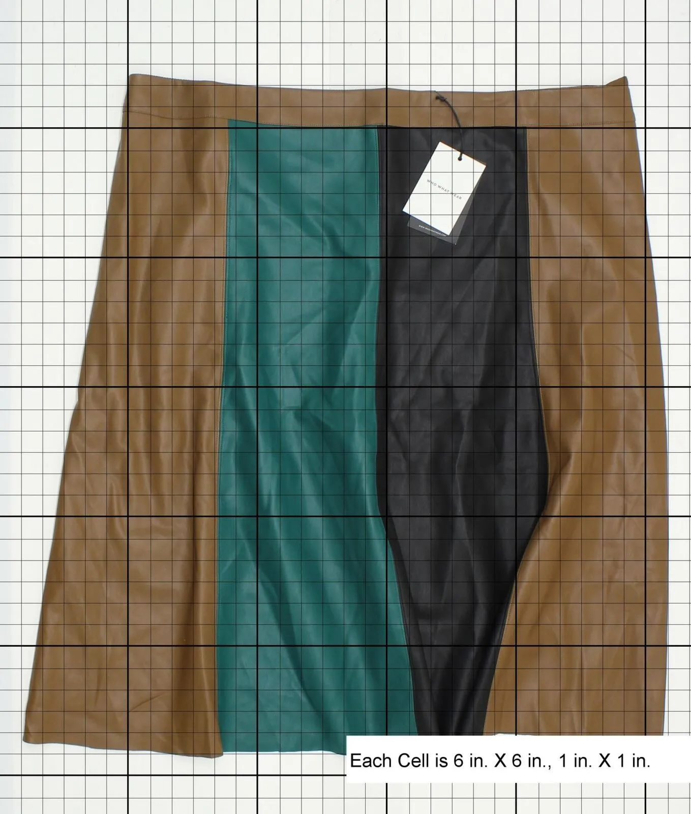 Who What Wear Women's Plus Size Paneled Faux Leather Swing Skirt Brown 26W