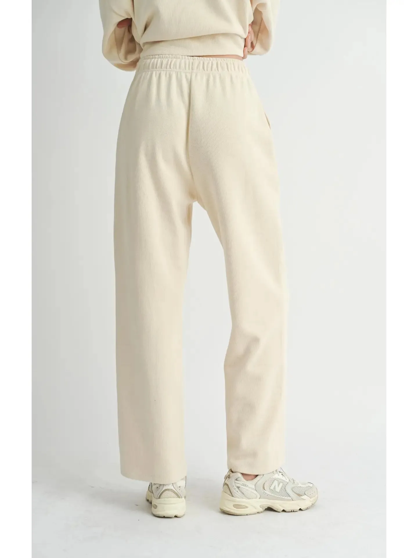 Wide Leg Sweat Pants {Cream}