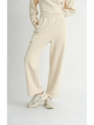 Wide Leg Sweat Pants {Cream}