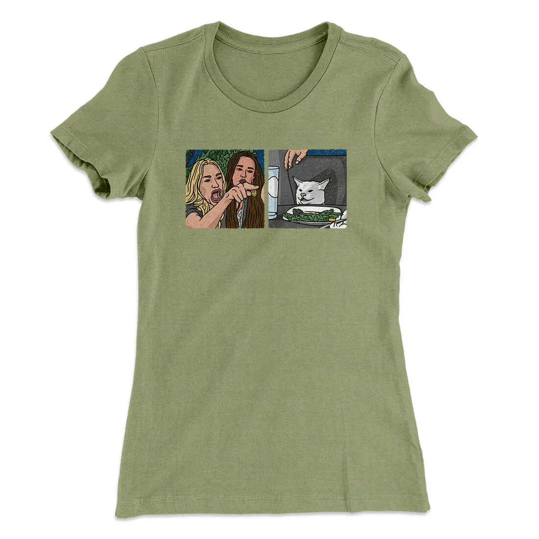 Woman Yelling At A Cat Meme Funny Women's T-Shirt