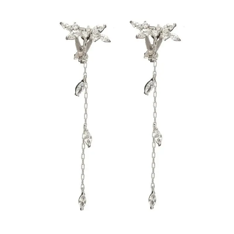 Women Fashion Crystal Earrings Long Tassels