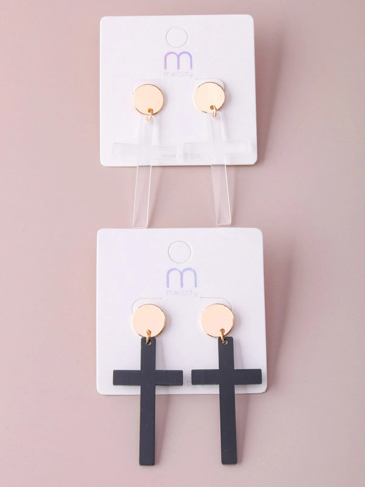 WOMEN'S ASSORTED CROSS EARRINGS