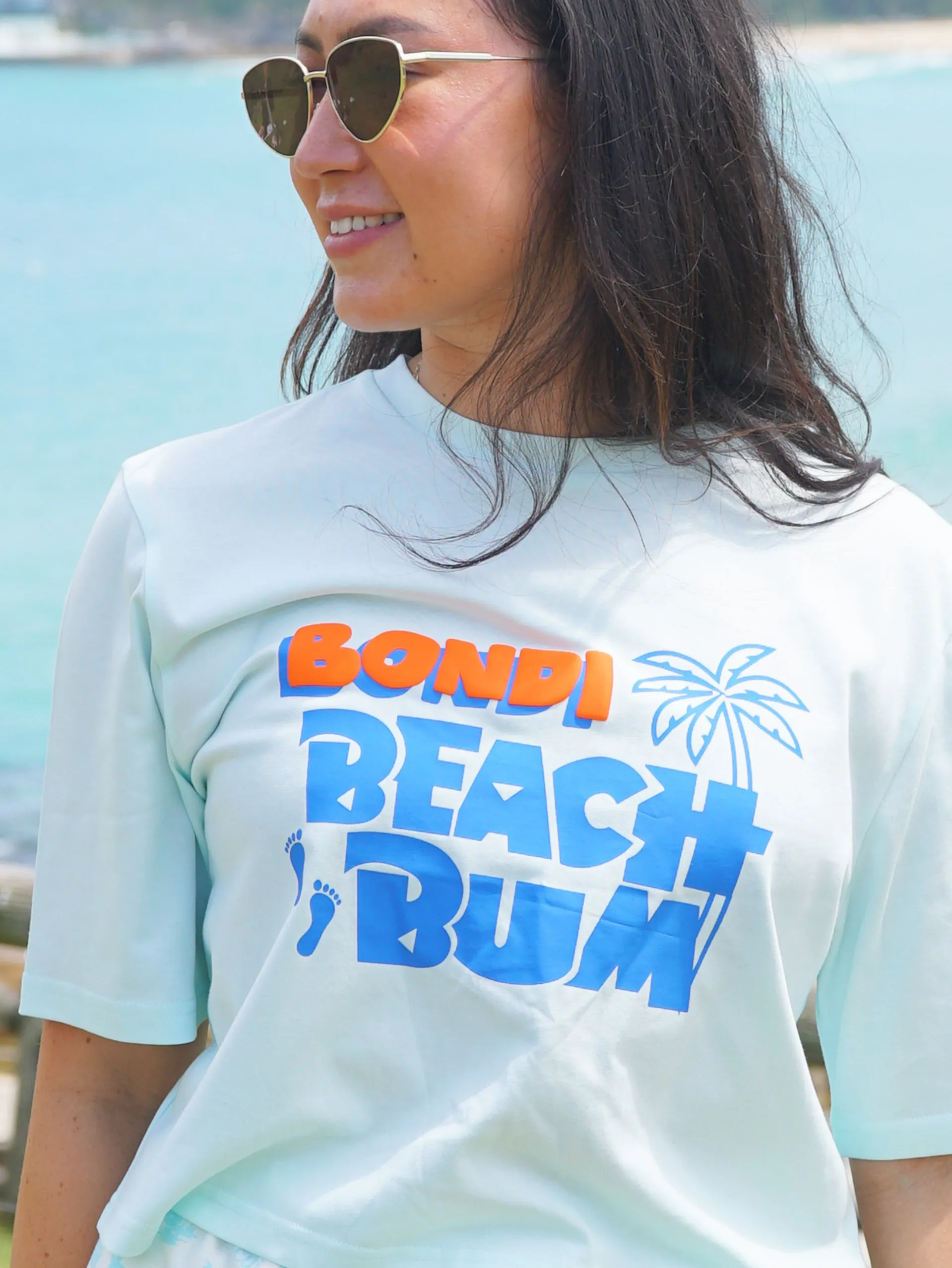 Women's Beach Bum Crop Tee (Powder)