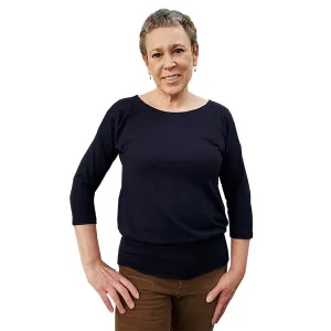 WOMEN'S BONI TOP 3/4 SLEEVE NAVY