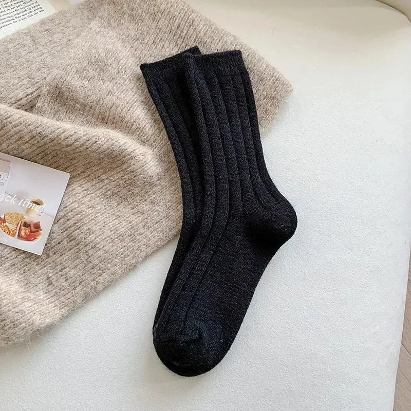 Women's Cashmere Wool Winter Socks - Thicken Warm Thermal Long Socks for Harajuku Fashion