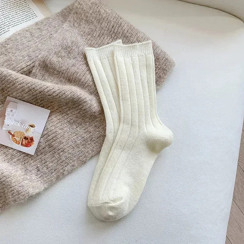 Women's Cashmere Wool Winter Socks - Thicken Warm Thermal Long Socks for Harajuku Fashion