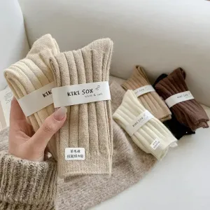 Women's Cashmere Wool Winter Socks - Thicken Warm Thermal Long Socks for Harajuku Fashion