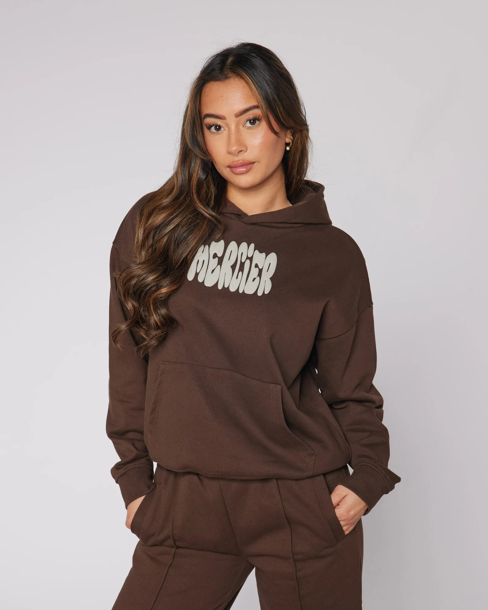 Women's Chocolate Beige Bubble Hoodie