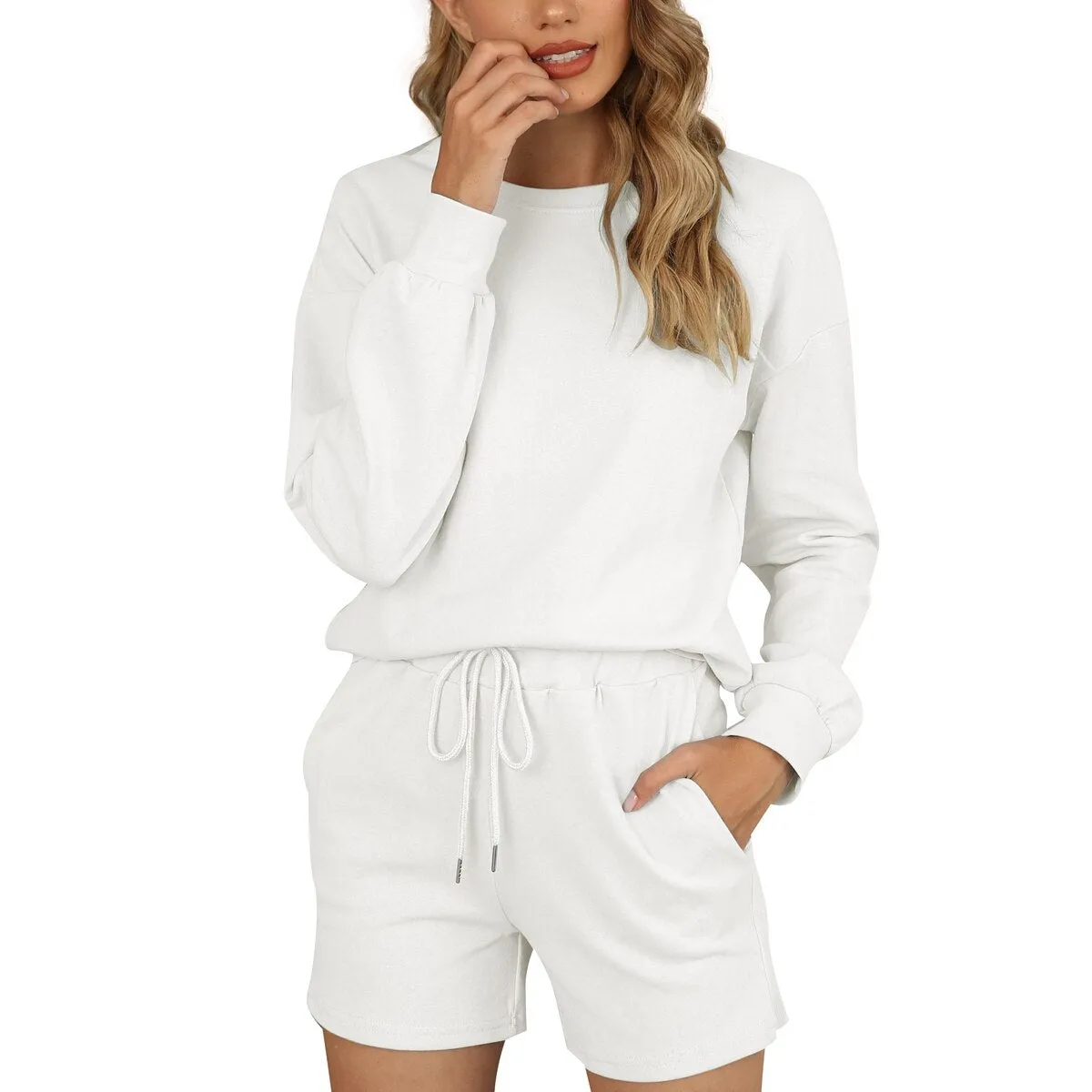 Women's Comfortable Pajamas Two-Piece Suit with Pockets