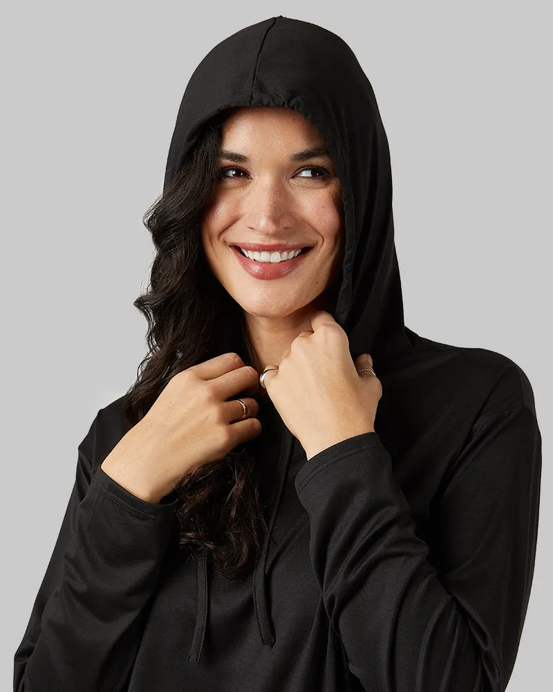 WOMEN'S COOL LONG SLEEVE HOODED T-SHIRT