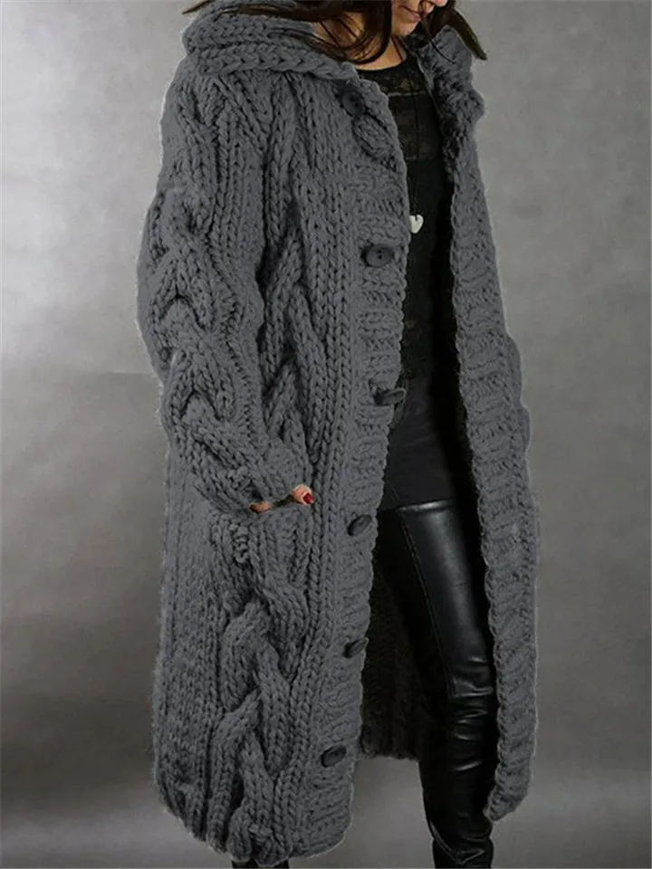 Women's Fashion Warm Cardigan Long Sweater Outerwear