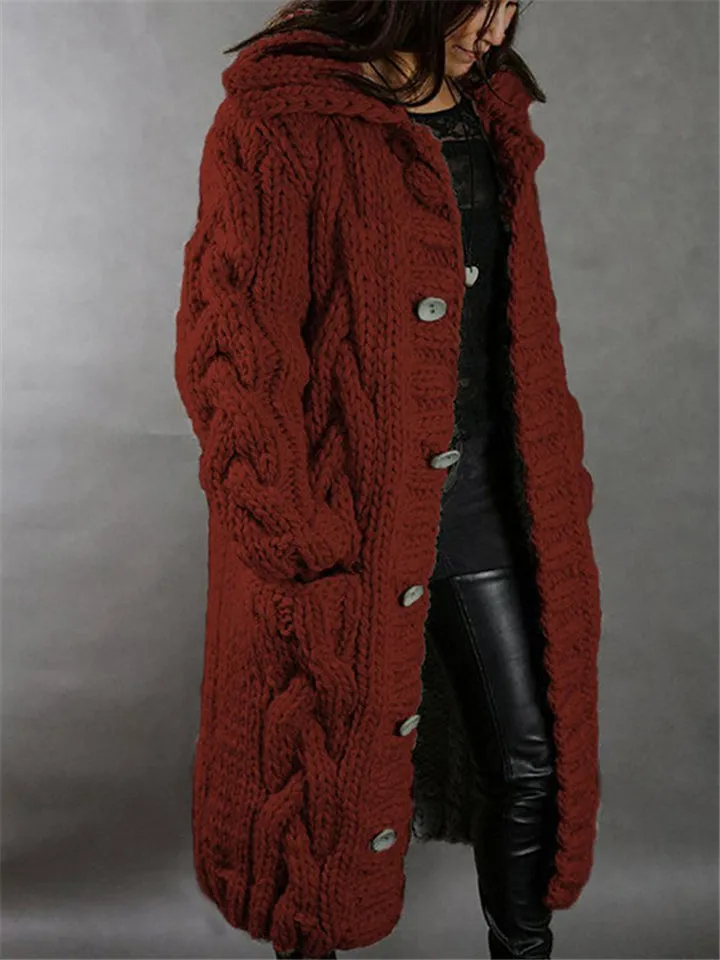 Women's Fashion Warm Cardigan Long Sweater Outerwear