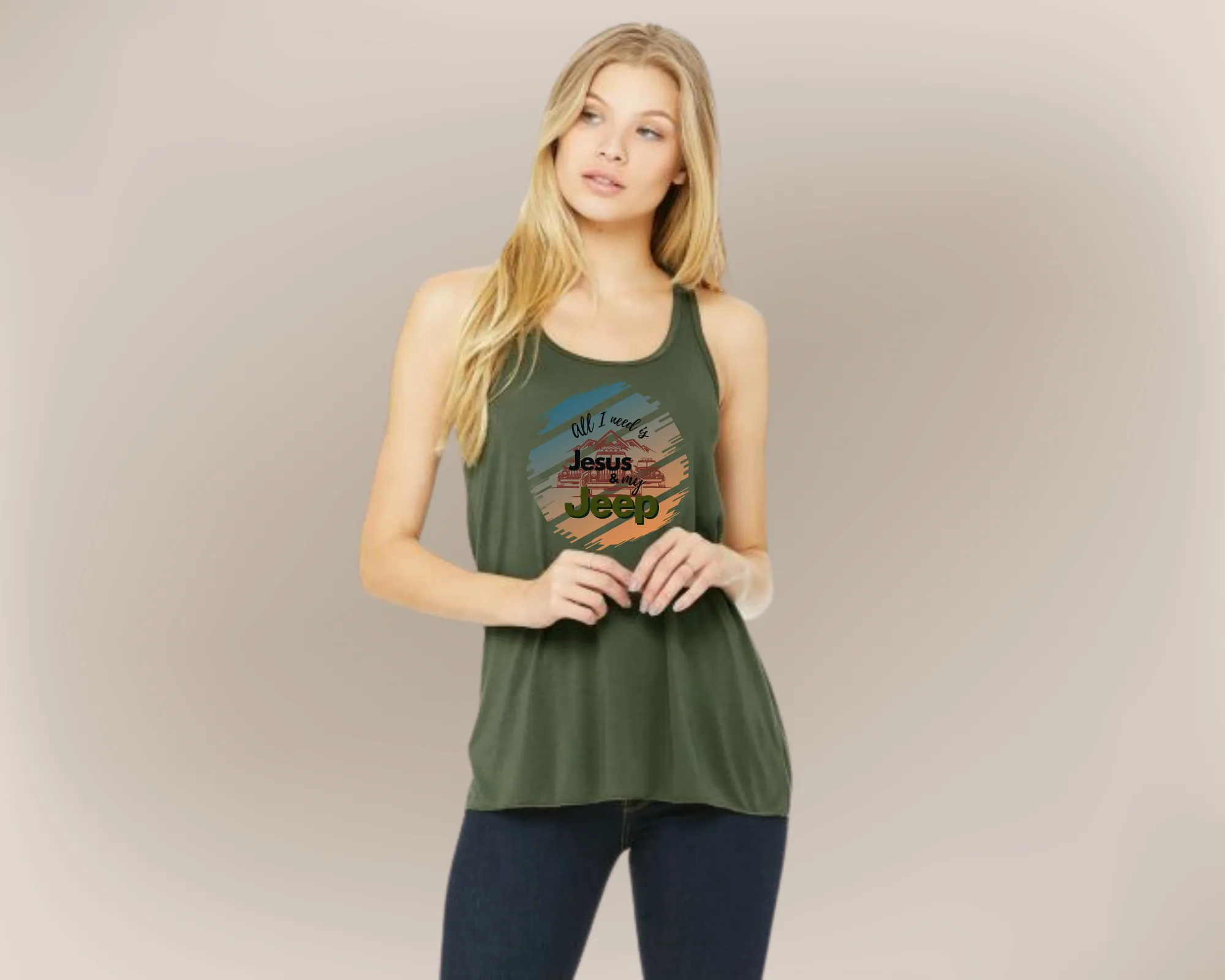 Women's Flowy Racerback All I Need Outdoor Tank