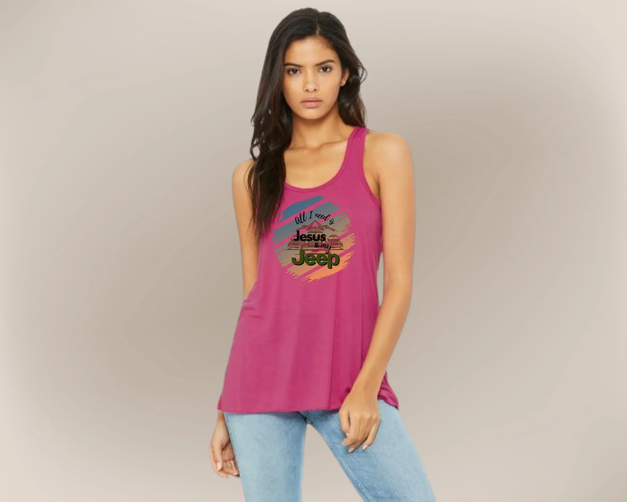 Women's Flowy Racerback All I Need Outdoor Tank