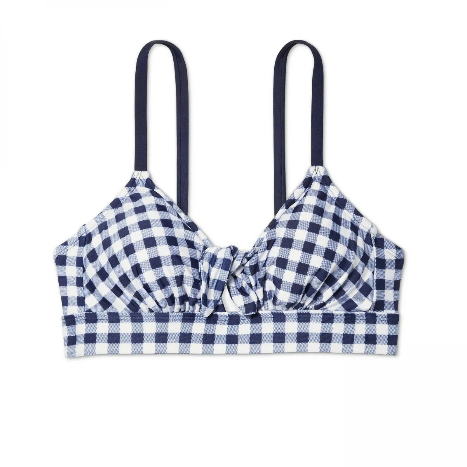 Women's Gingham Tie Front Bikini Swim Top