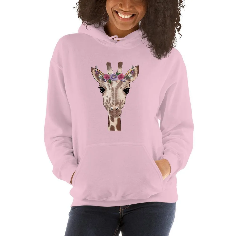 Women's Giraffe Flower Crown Hoodie