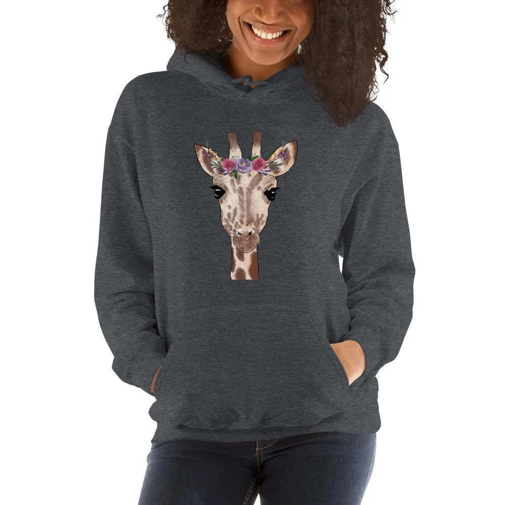 Women's Giraffe Flower Crown Hoodie