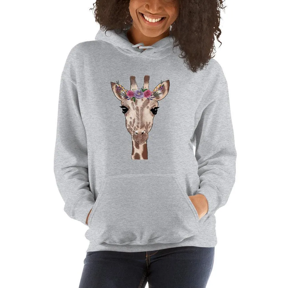 Women's Giraffe Flower Crown Hoodie