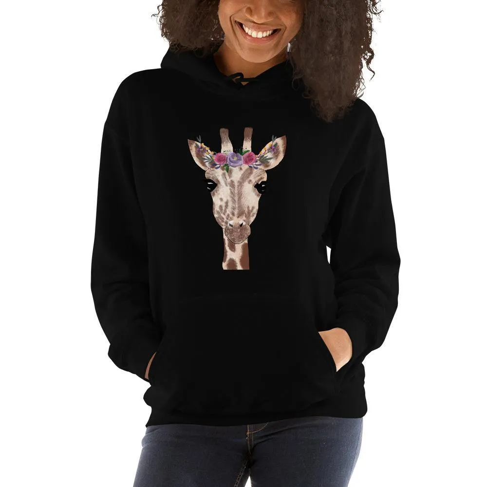 Women's Giraffe Flower Crown Hoodie