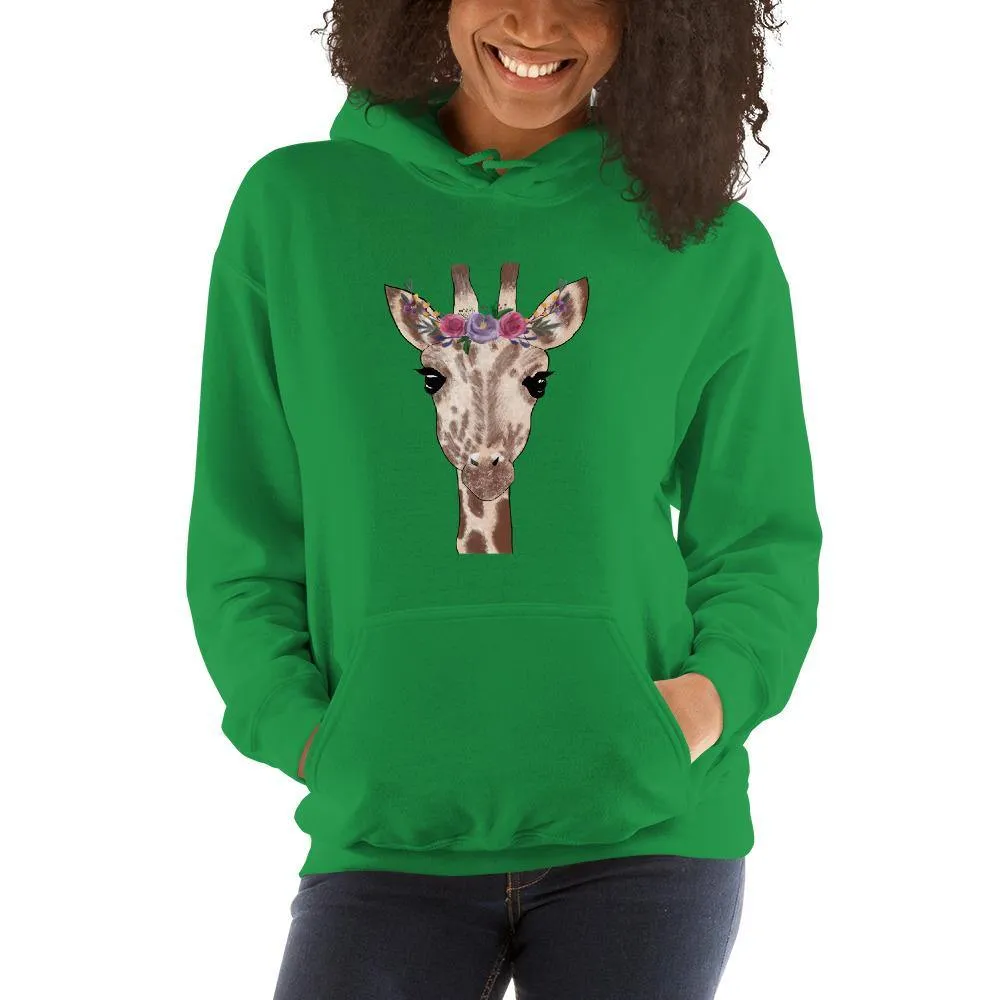 Women's Giraffe Flower Crown Hoodie