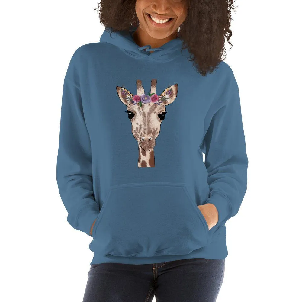 Women's Giraffe Flower Crown Hoodie