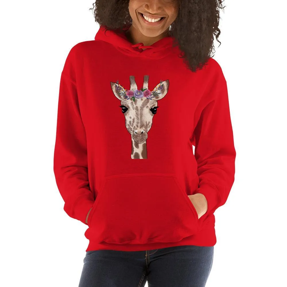 Women's Giraffe Flower Crown Hoodie