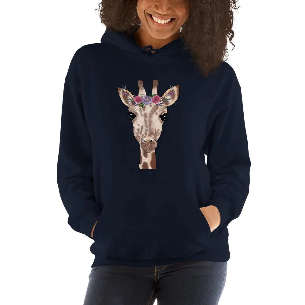Women's Giraffe Flower Crown Hoodie